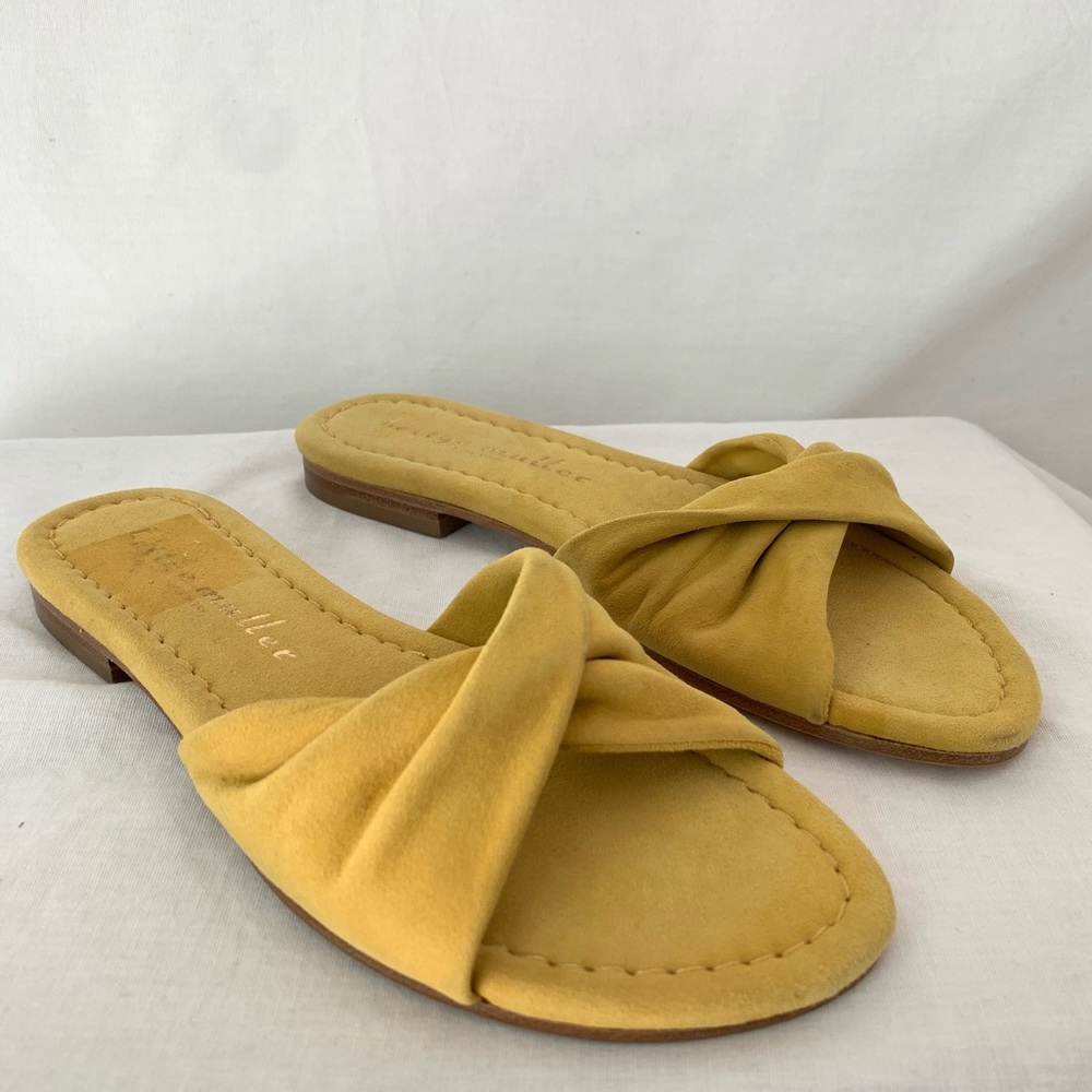 Bettye Muller Yellow Suede Slides
